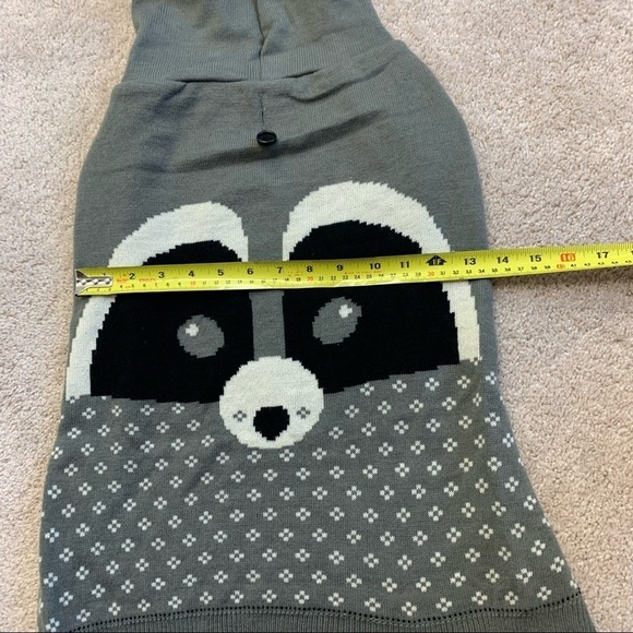 𝅺MARTHA Stewart gray raccoon hooded knit sweater XL - Picture 6 of 8